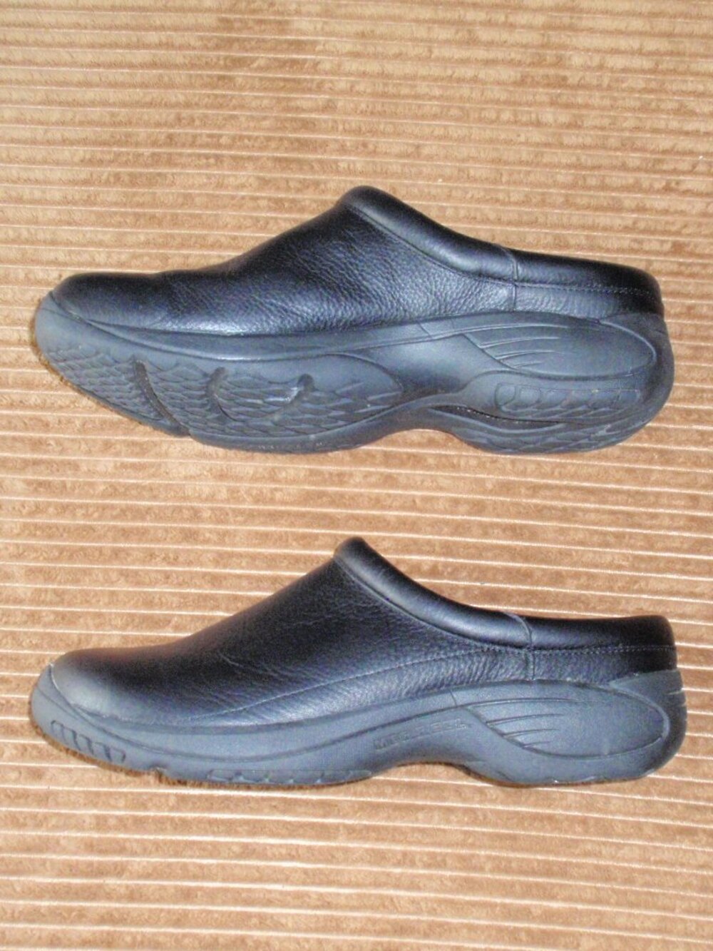 Merrell Leather Black Mens Clogs Slip Ons Shoes Sz 12W 12